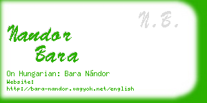 nandor bara business card