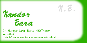 nandor bara business card